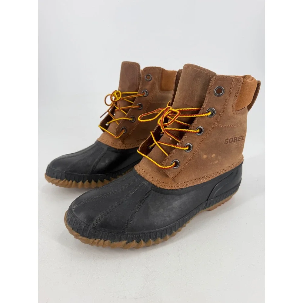Sorel Cheyanne Lace Waterproof Boot Men 9.5 Brown Leather Duck Boot Gorpcore